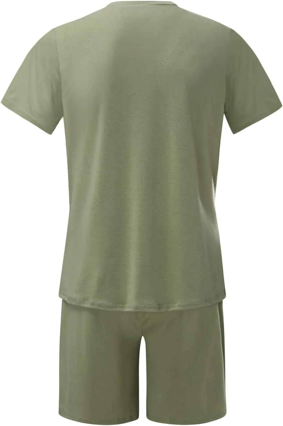 Mens Casual 2 Piece Outfits Summer Fashion Gradient Color Short Sleeve Athletic Shirt and Drawstring Shorts Sweatsuit