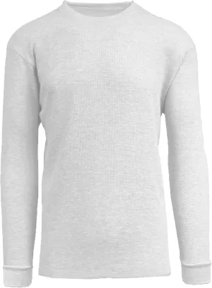 Men's Waffle Knit Thermal Shirts - Long Sleeve, Crew Neck, Warm Winter Layers (S-2XL)