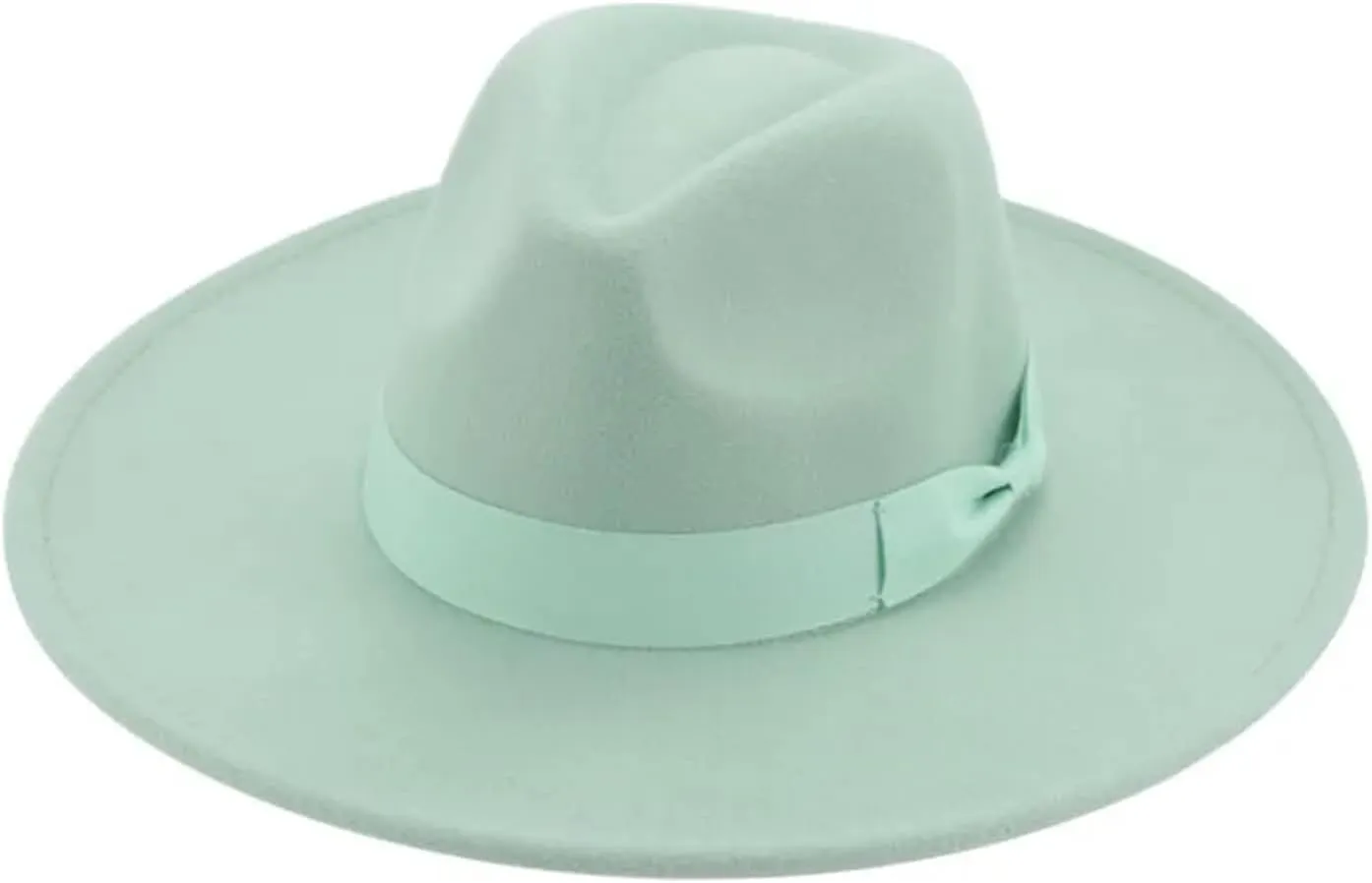 Mnjyihy Men Women Fedora Hats Big Ribbon Band Felted Hats Black White Dress Wedding Church Outdoor Women Hats