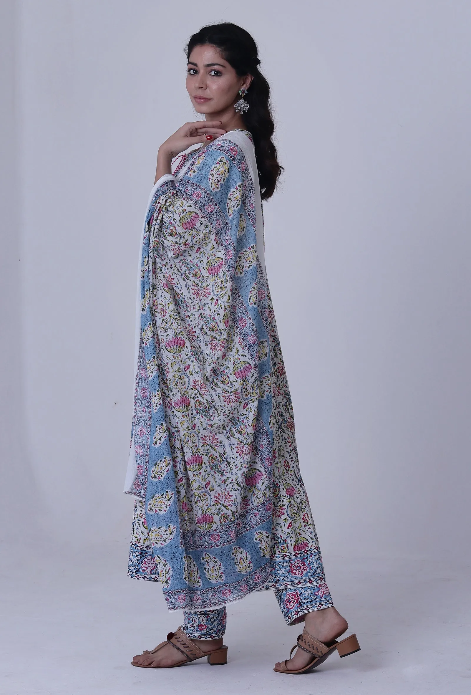 Multicolor Motif Cotton Dupatta
