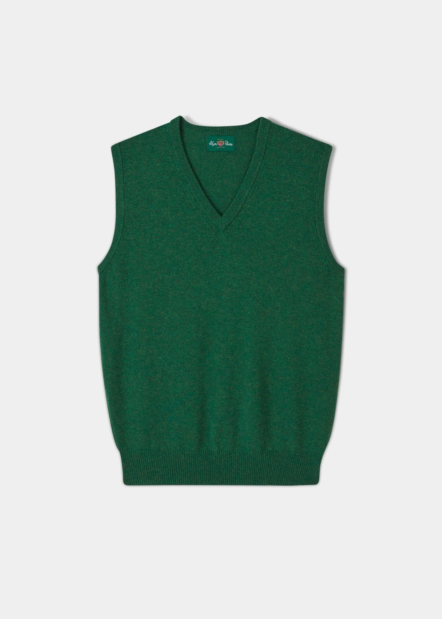 Norfolk Men's Lambswool Slipover in Courgette - Classic Fit