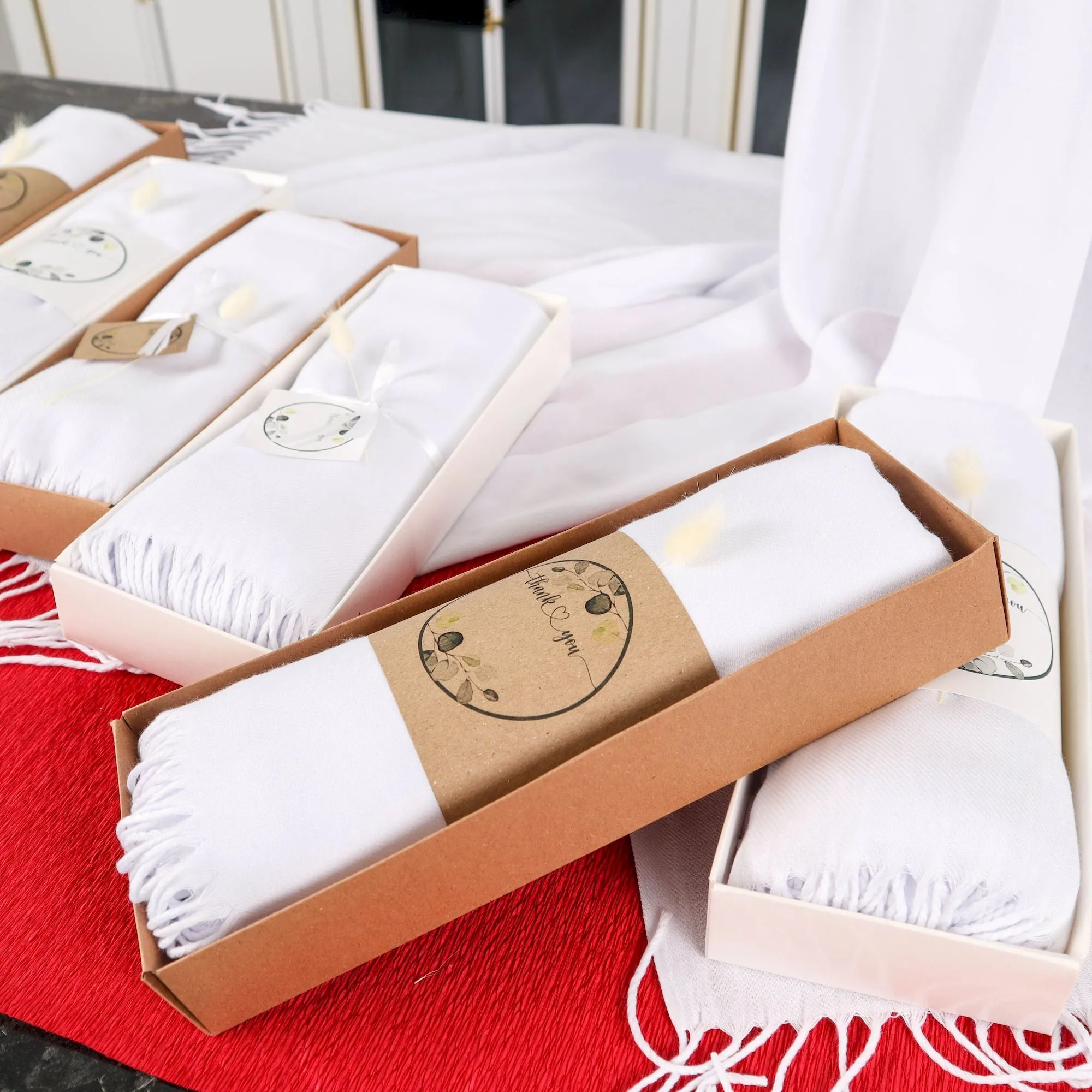 Personalized High Quality White Pashmina (240 grams), Luxury Pashmina Shawls: Perfect Bridal Shower Gifts, Bridesmaid Presents, & More!