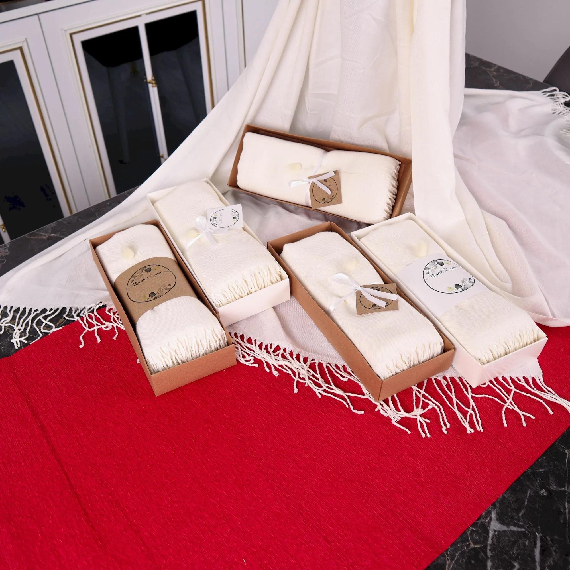 Personalized High Quality White Pashmina (240 grams), Luxury Pashmina Shawls: Perfect Bridal Shower Gifts, Bridesmaid Presents, & More!