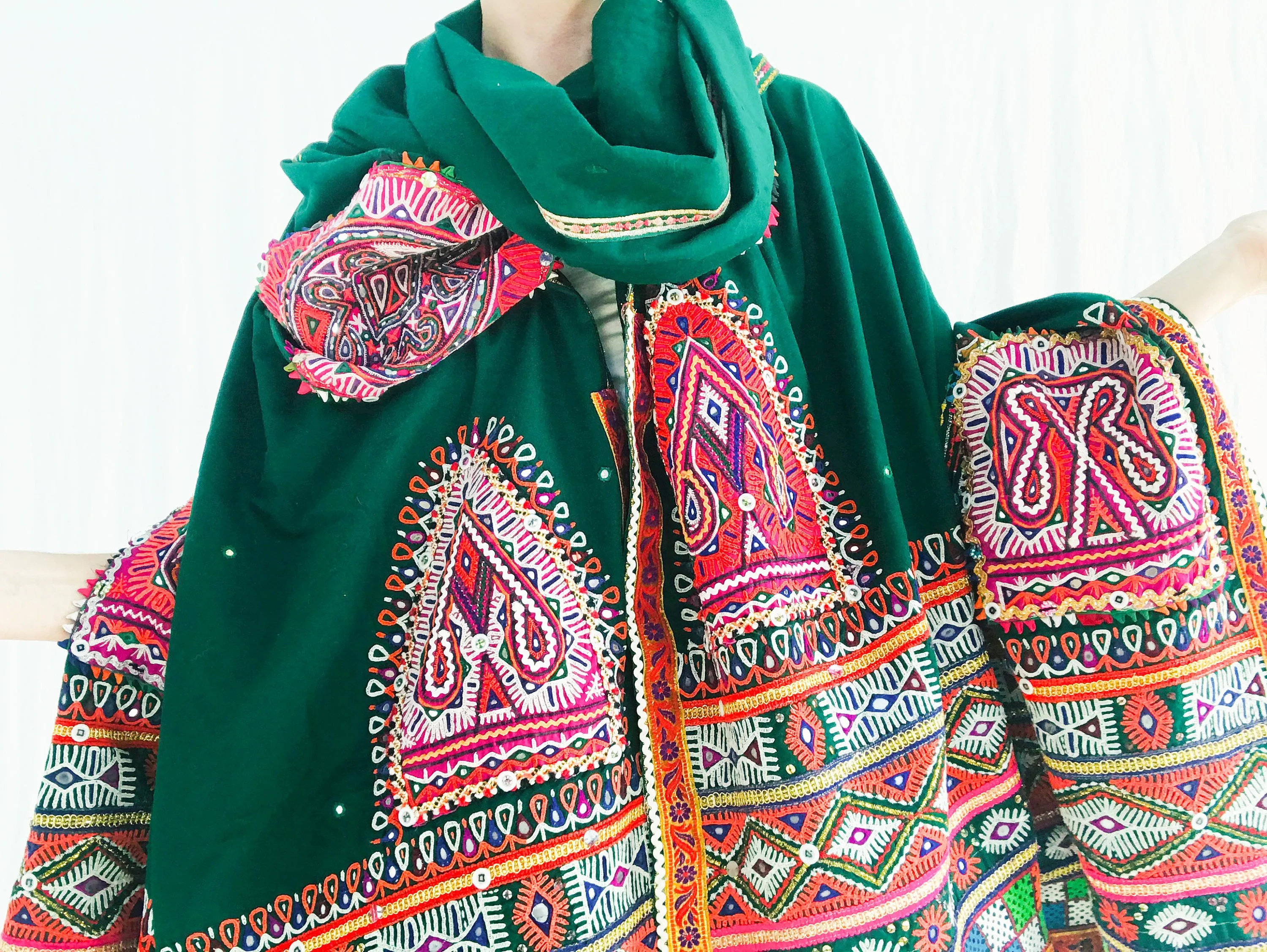 Rabari Shawl and Throw. Vintage. Mirror work & Embroidered