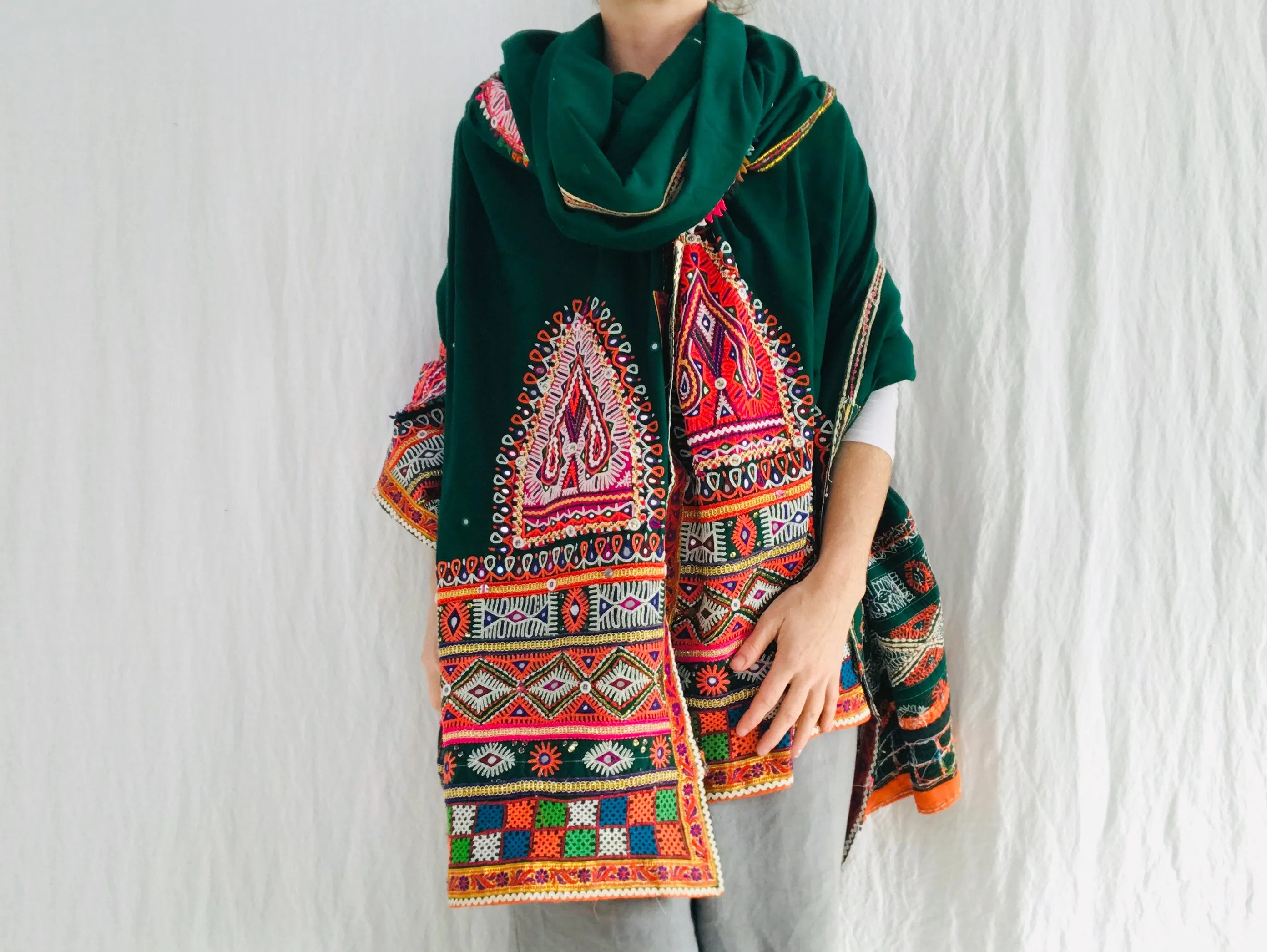 Rabari Shawl and Throw. Vintage. Mirror work & Embroidered