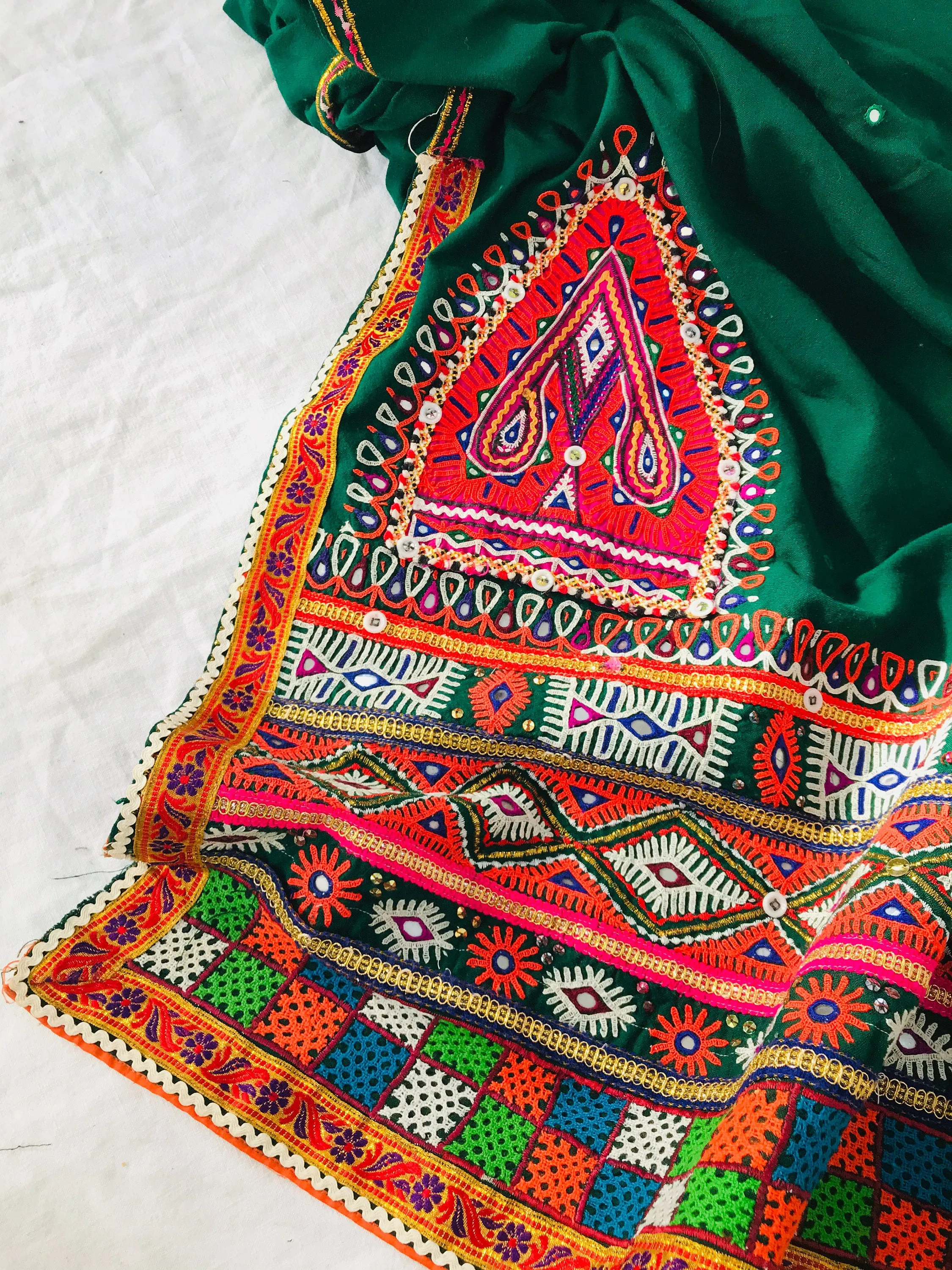 Rabari Shawl and Throw. Vintage. Mirror work & Embroidered
