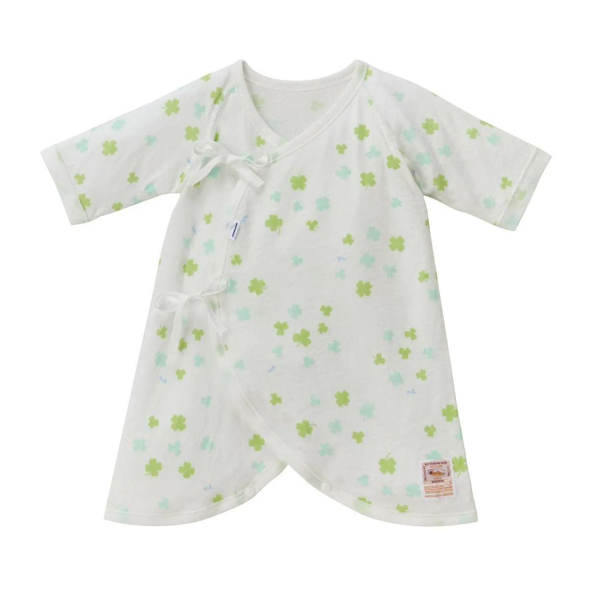 Sea Island Cotton Printed Kimono-Style Body Suit