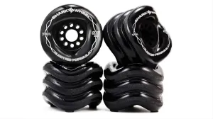 Shark Wheel 95mm 78a Longboard Cruising Wheels, DNA Formula, Set of 4 Wheels (Black, 95mm)