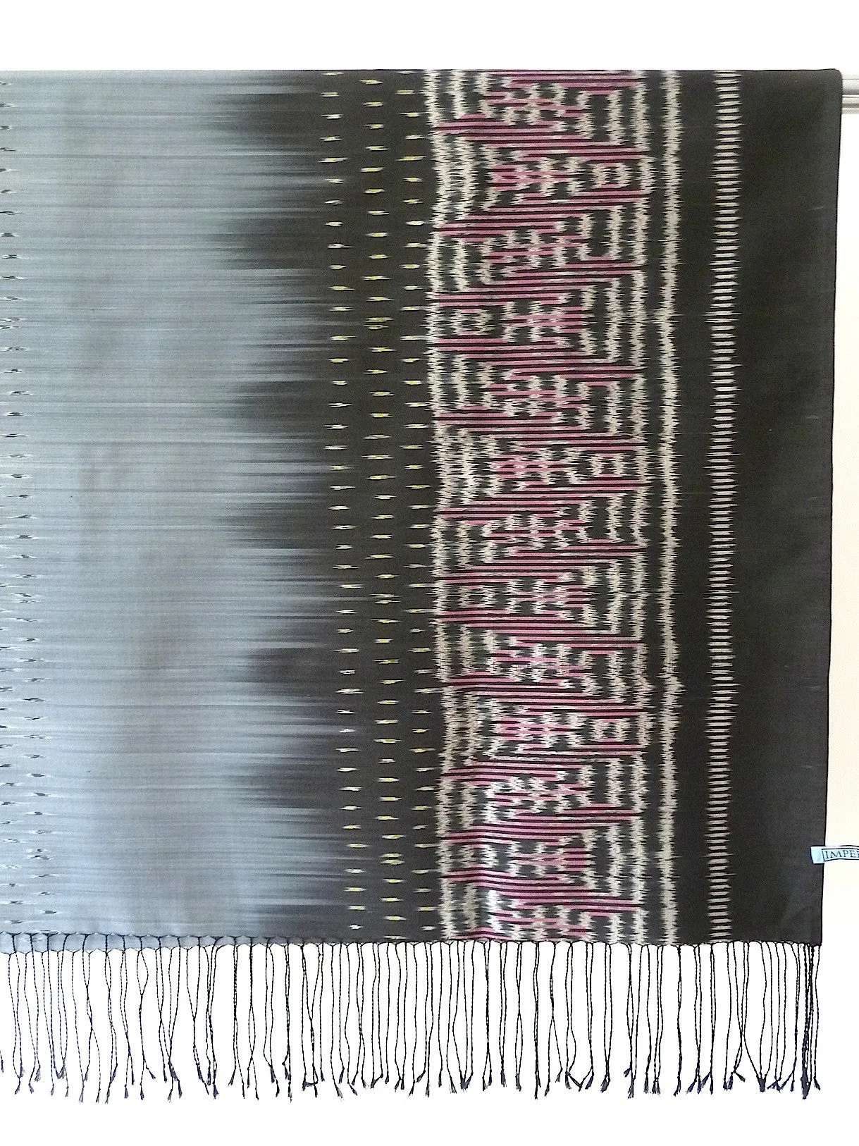 Silk Ikat Shawl Or Throw Teal Amethyst