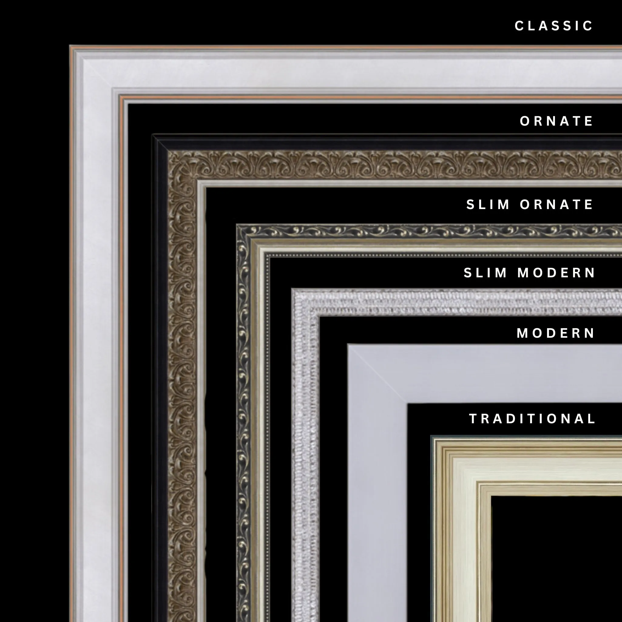Silver 33x18 Picture Frame Ornate Traditional Classic Antique