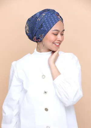 Sindibad Blue- Cap Shawl- Mosaic Chiffon