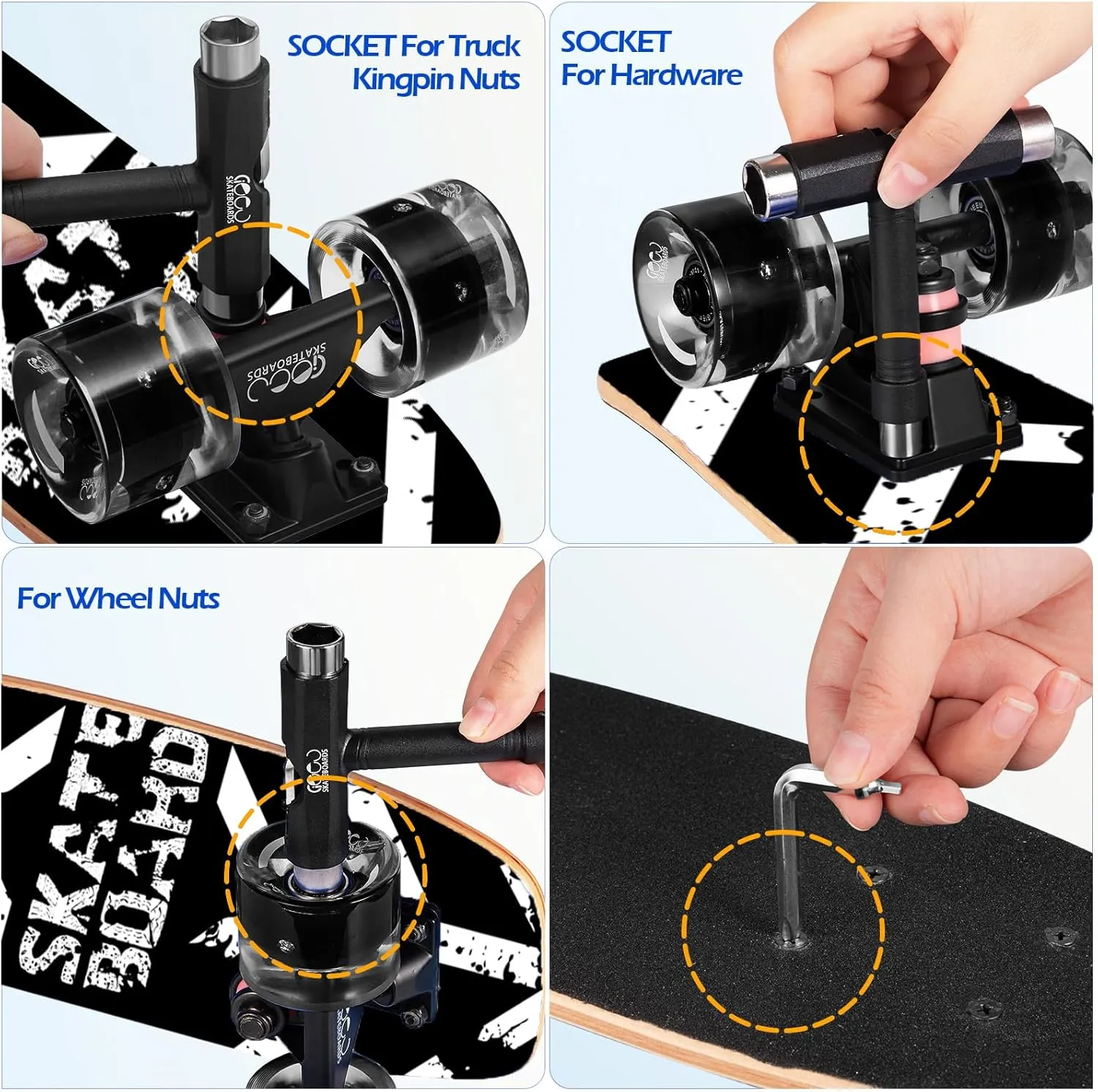 Skateboards with Colorful Flashing Wheels for Beginners,Kids,Teens,Adults, Complete Standard Skate Boards 9 Layer Canadian Maple Deck Concave Skateboard