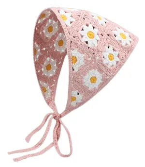 Solyinne Women's Crochet Head Kerchief Knitted Hair Scarf Headwrap for Women Girls Floral Fruits Headband