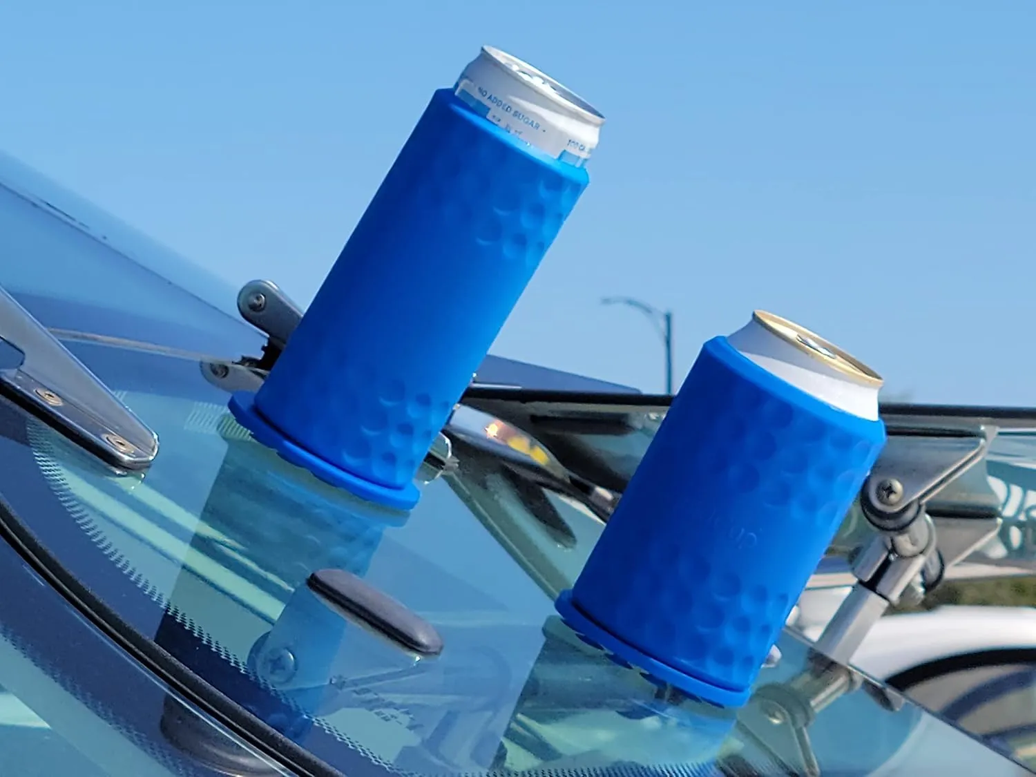 Sqoozie Non-Tipping Insulated Boat Can Holder (Island Blue, Slim) Portable, Magnetic & Suction for SUP's, Kayaks, RVs, ATV, Garage and More