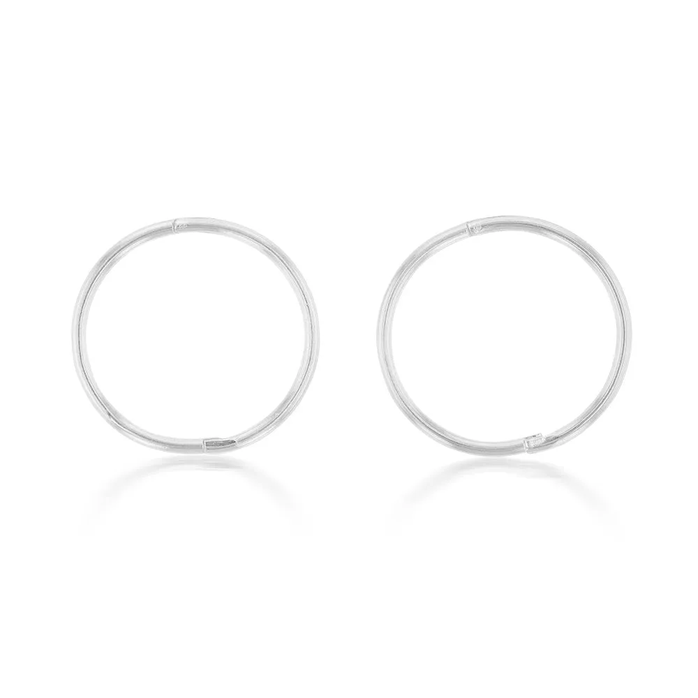 Sterling Silver Plain 16mm Sleeper Earrings