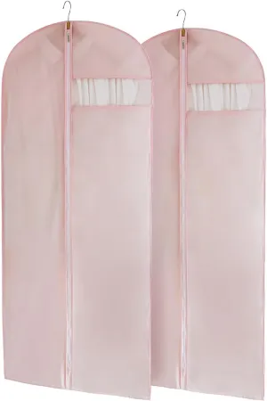 Suit Bag for Storage and Travel, (Set of 2 (23.3" x 50") Pink)