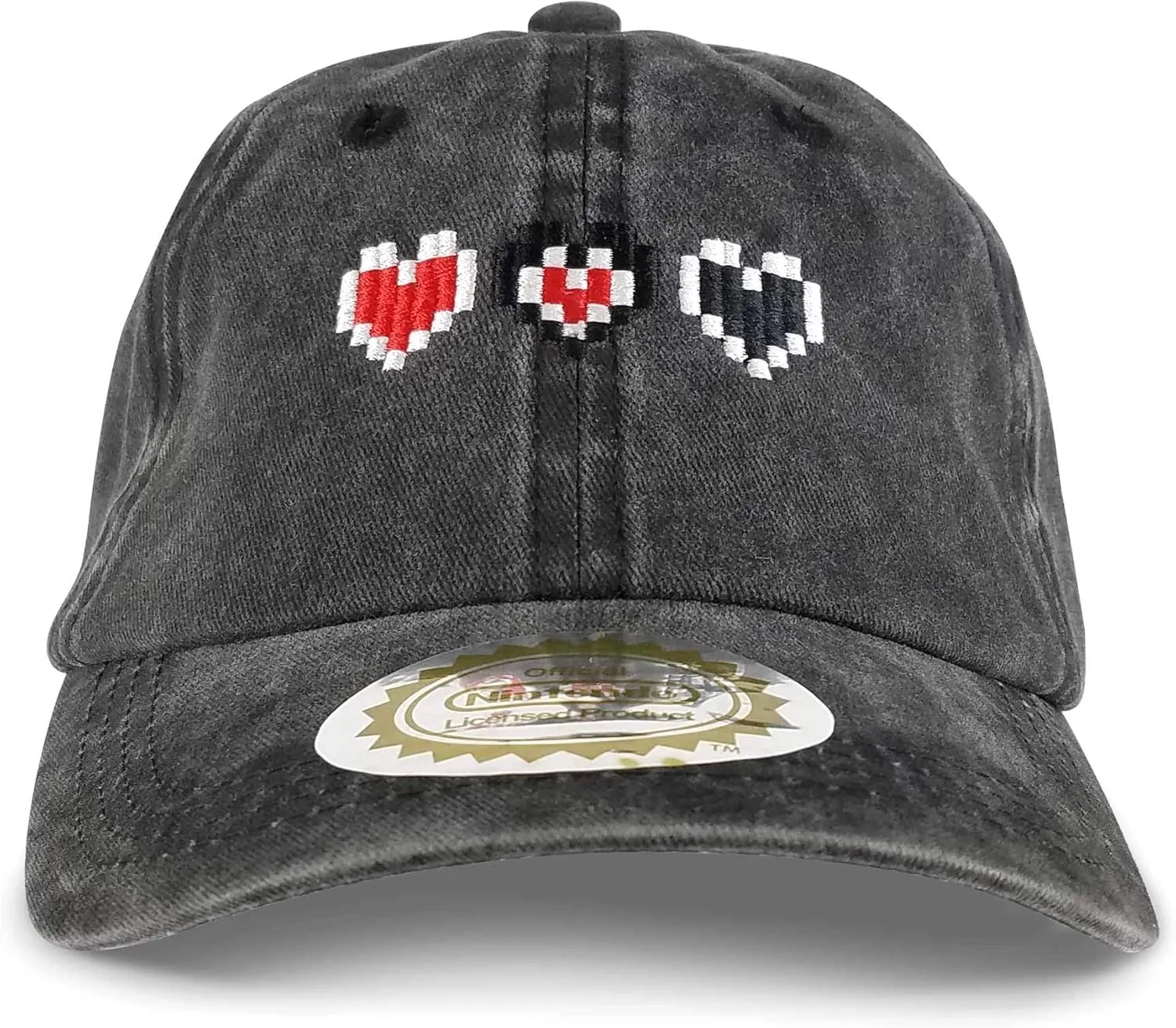 The Legend of Zelda - Heart Container - Curved Bill Baseball Cap Dad Hat - Gray