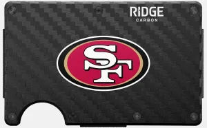 The Ridge NFL Edition, Mens Minimalist Aluminum Metal Wallet - Rfid Blocking, Elastic, Slim Front Pocket Credit Card Holder with Both Cash Strap and an additional Money Clip