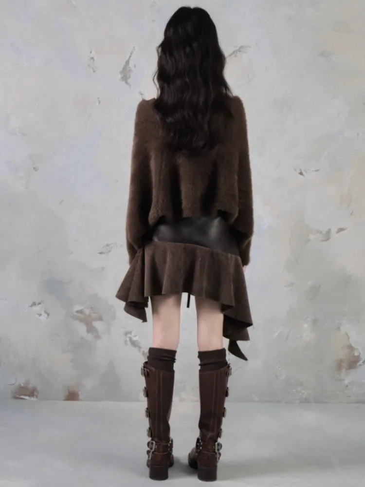Turtle Neck Sleeveless Sweater & Knitted Shawl Cardigan Set up【s0000004399】
