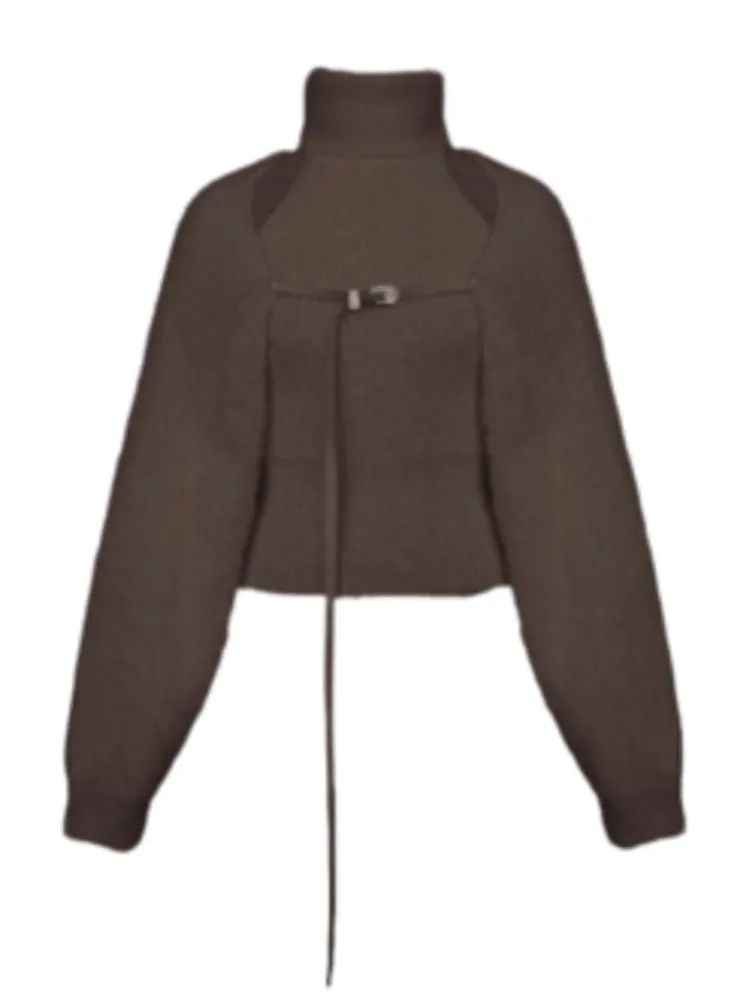 Turtle Neck Sleeveless Sweater & Knitted Shawl Cardigan Set up【s0000004399】