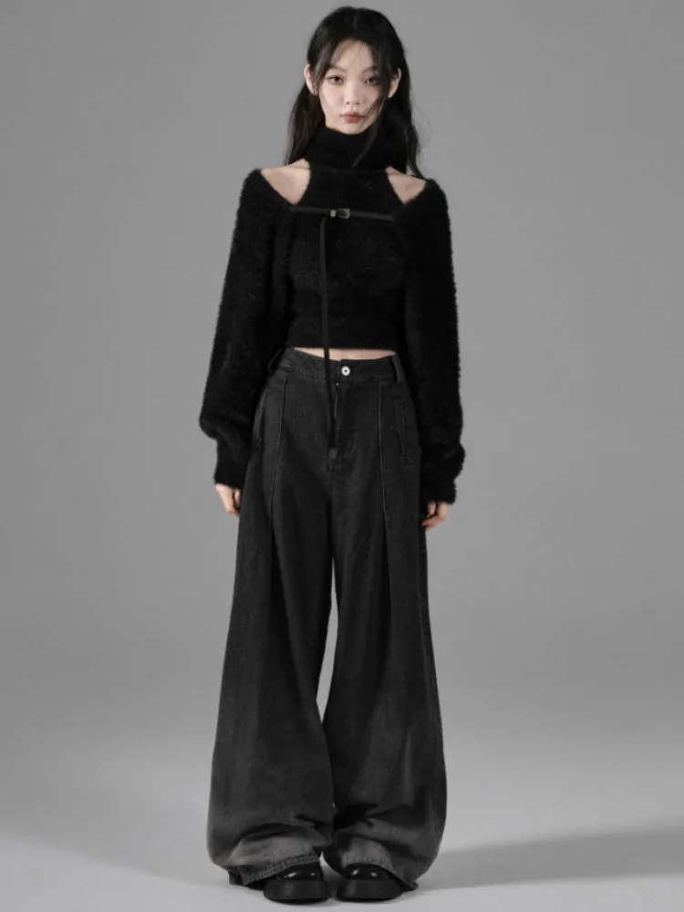 Turtle Neck Sleeveless Sweater & Knitted Shawl Cardigan Set up【s0000004399】