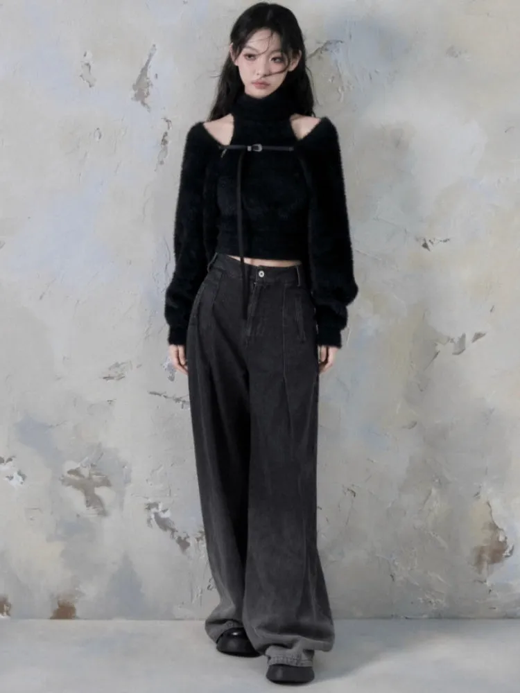 Turtle Neck Sleeveless Sweater & Knitted Shawl Cardigan Set up【s0000004399】