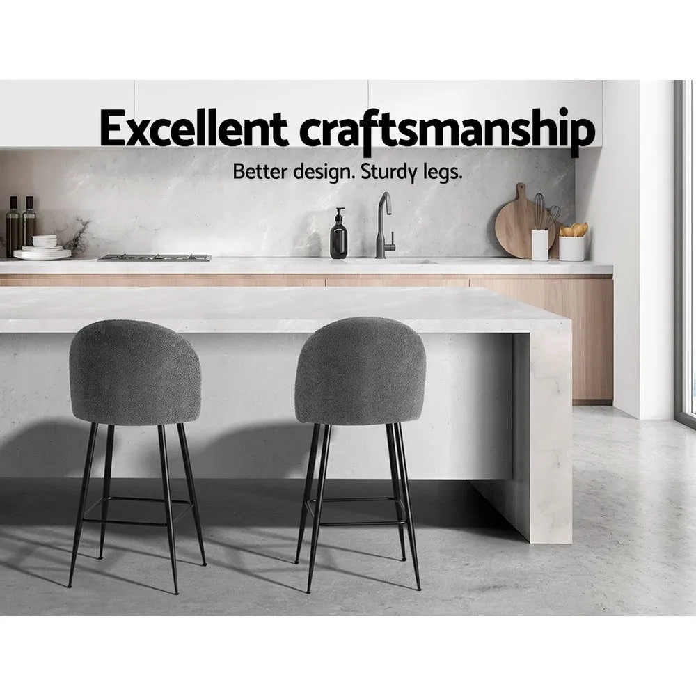 Two Bar Stools Kitchen Counter Barstools Sherpa Metal Chairs