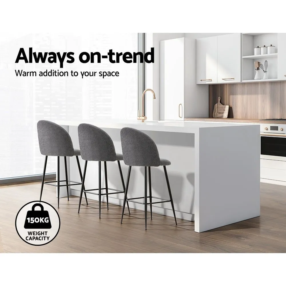 Two Bar Stools Kitchen Counter Barstools Sherpa Metal Chairs