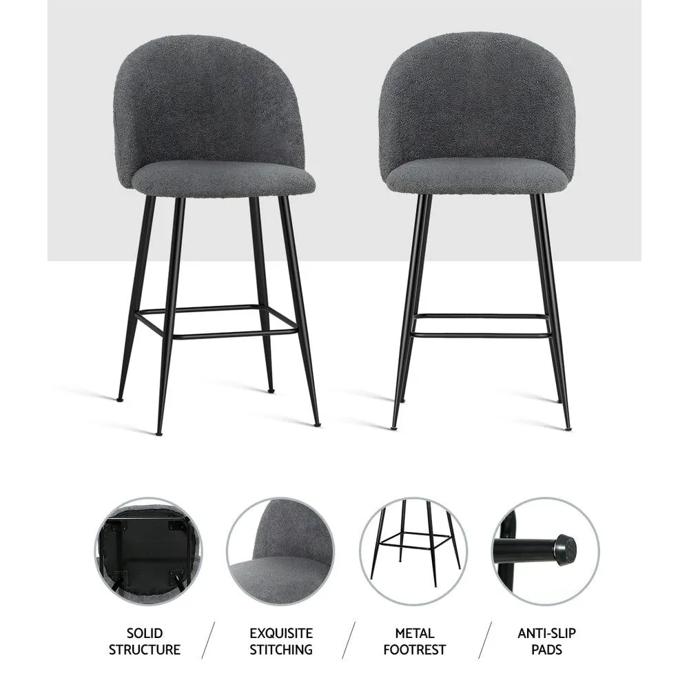 Two Bar Stools Kitchen Counter Barstools Sherpa Metal Chairs
