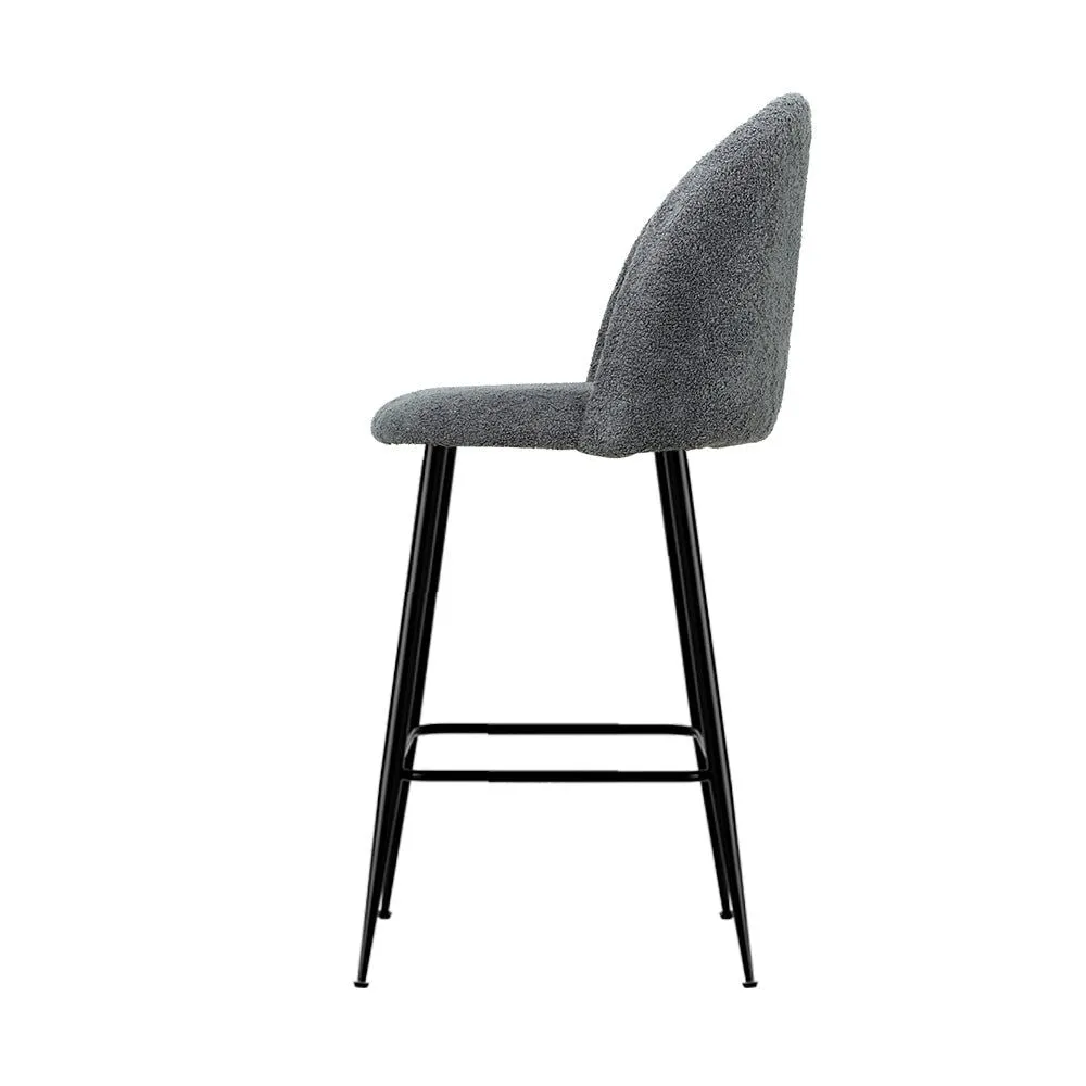 Two Bar Stools Kitchen Counter Barstools Sherpa Metal Chairs