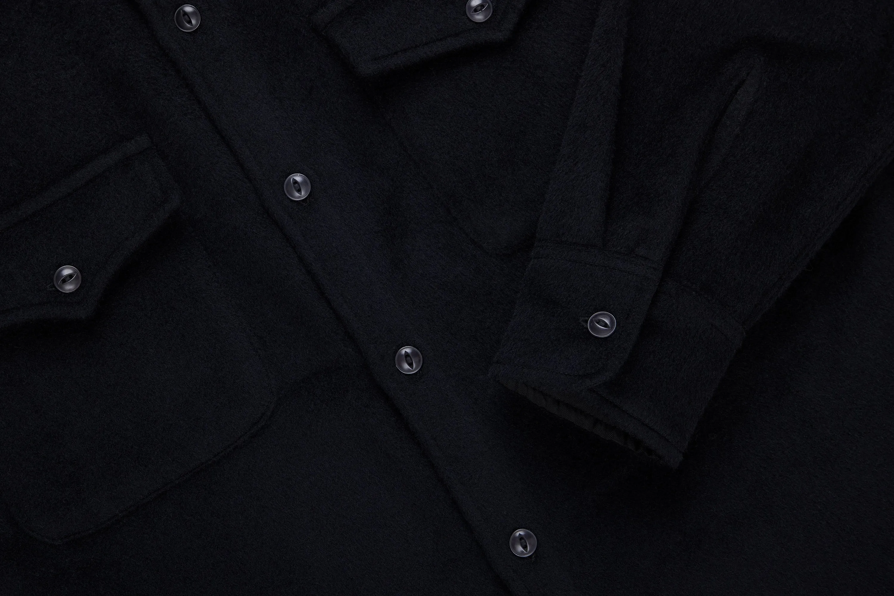 USN Overshirt ~ Black Wool/Angora