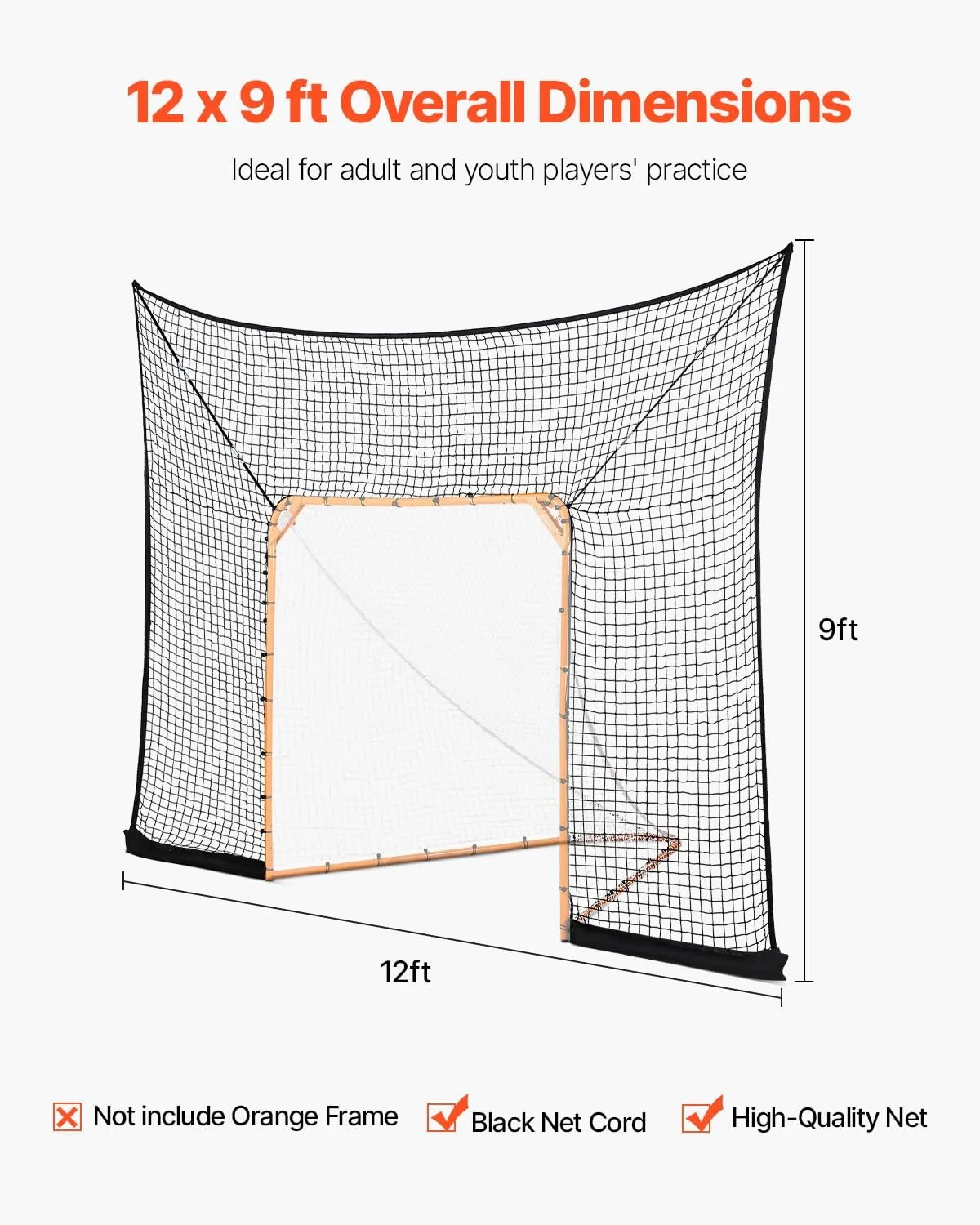 VEVOR Portable Lacrosse Goal - Complete Training Accessory Set with Extended Coverage for Youth and Adults