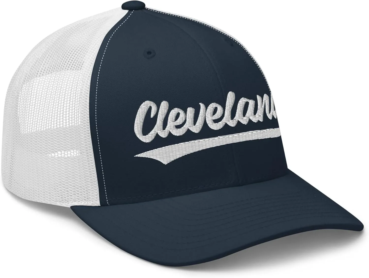 Vintage Cleveland Script Mesh Retro Cleveland Trucker Hat Cap