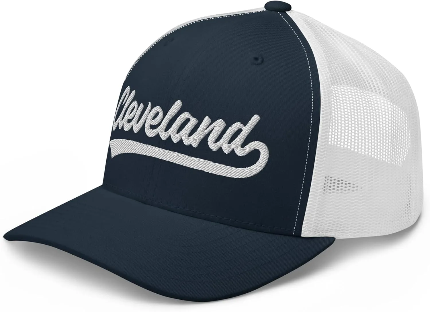 Vintage Cleveland Script Mesh Retro Cleveland Trucker Hat Cap