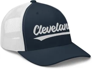 Vintage Cleveland Script Mesh Retro Cleveland Trucker Hat Cap