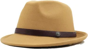 Woolen Women Fedora Hat Men Vintage Church Bowler Black White Wide Brim Classic Jazz Caps