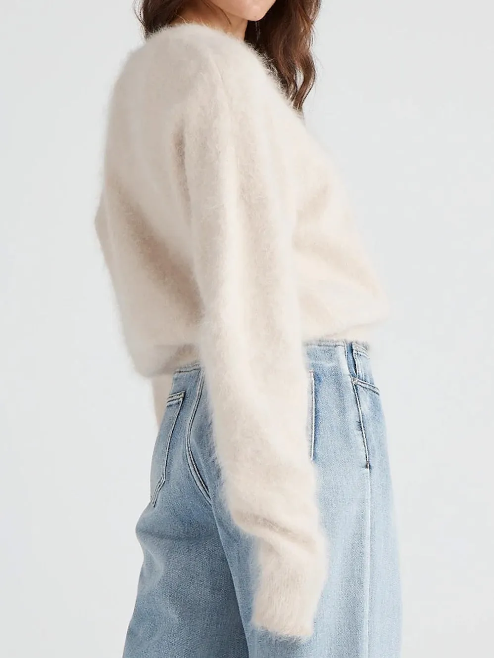 WORLD OF NOMADS FRANKIE CREW NECK CASHMERE CARDIGAN