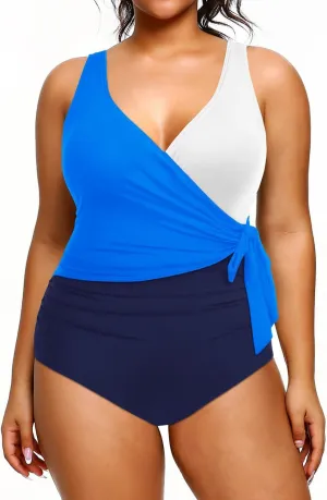 Yonique Plus Size One Piece Swimsuits for Women Tummy Control Bathing Suits Full Coverage Swimwear