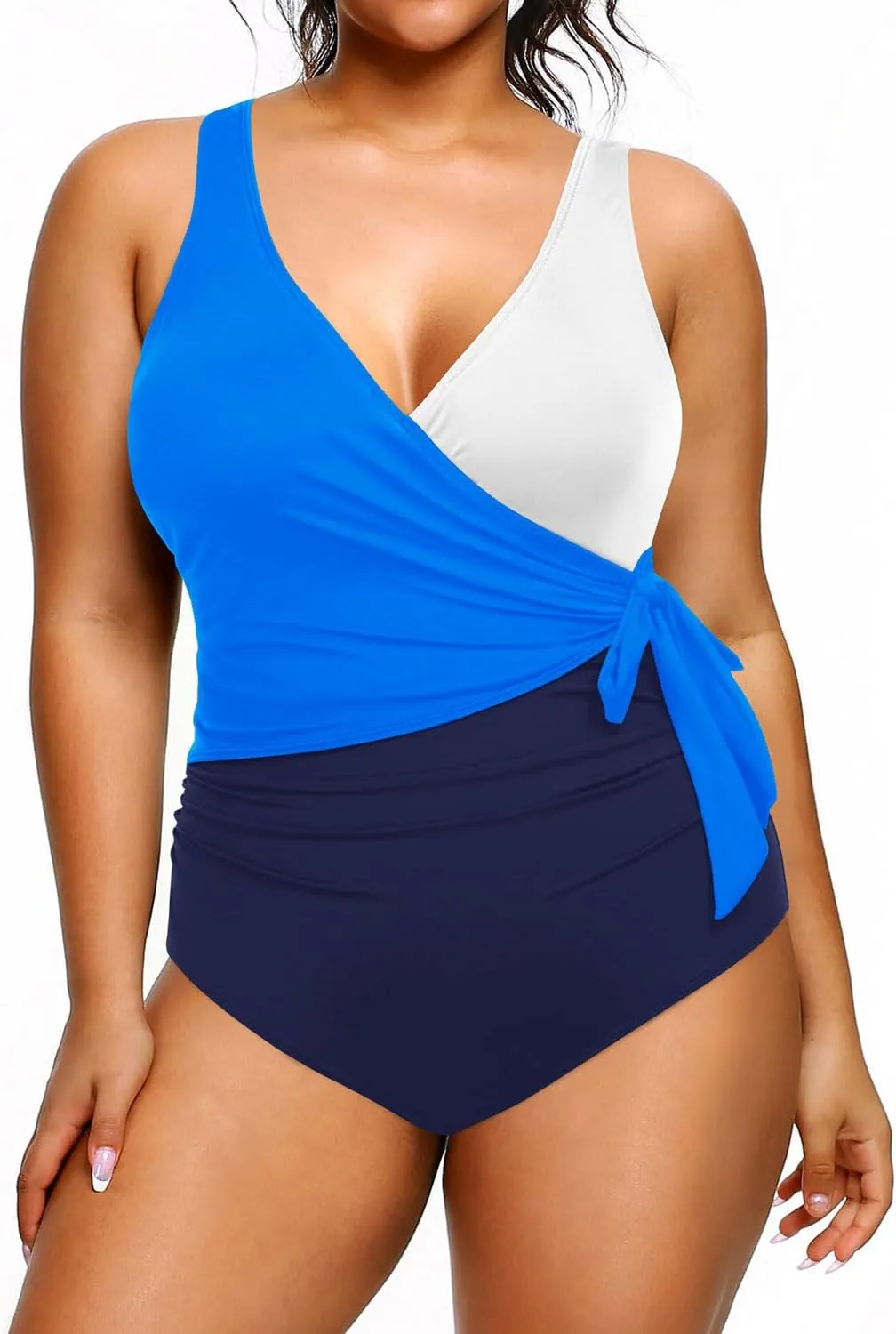 Yonique Plus Size One Piece Swimsuits for Women Tummy Control Bathing Suits Full Coverage Swimwear